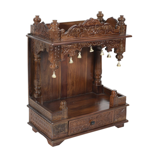 Handcrafted Wooden Mandir (SR774) – Solid Wood Home Temple
