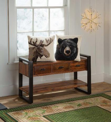Wooden Entry way Bench with drawers and shelf