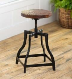 Rotating top Adjustable wooden stool