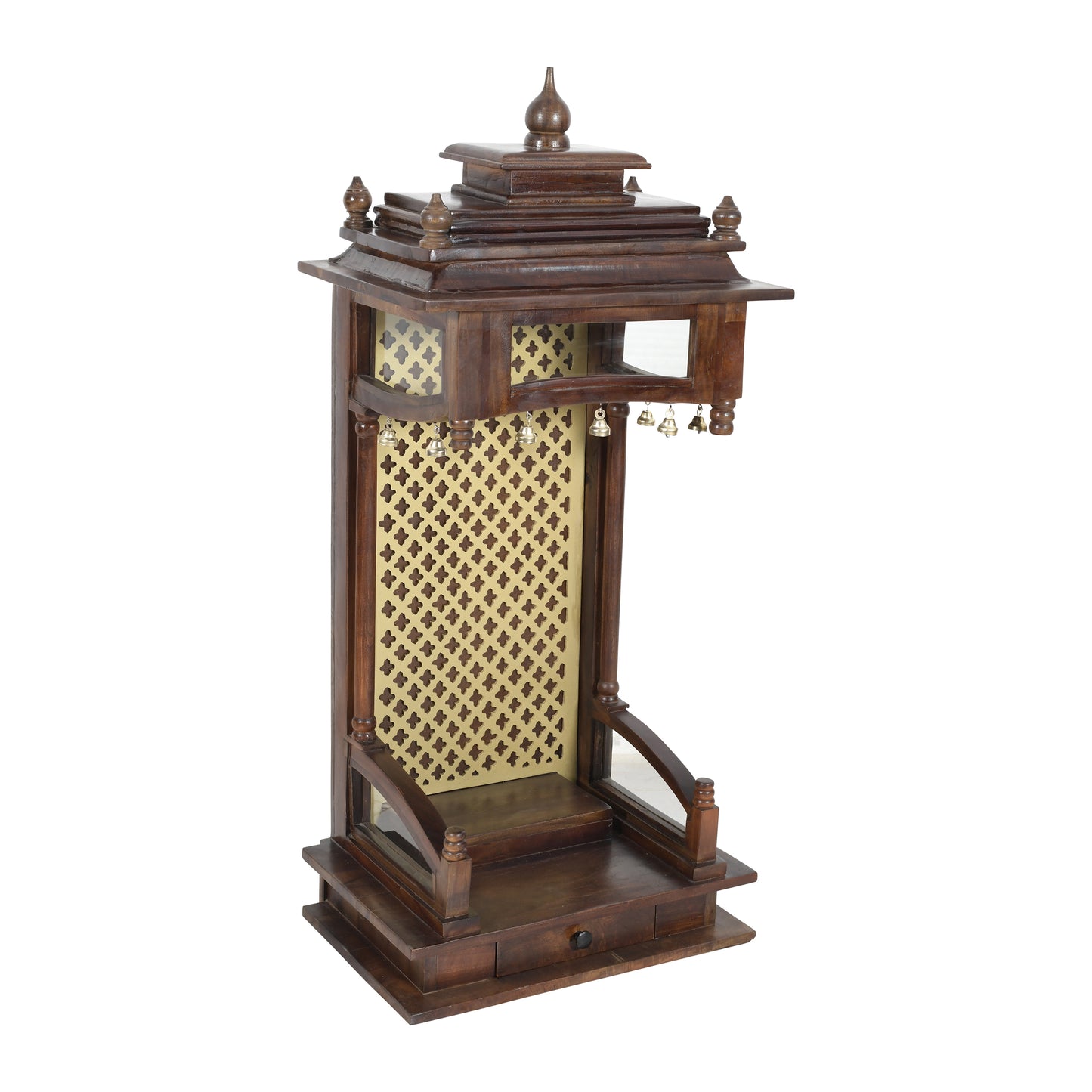 Modern Style Solid Wood Mandir (SR767) – Contemporary Home Temple
