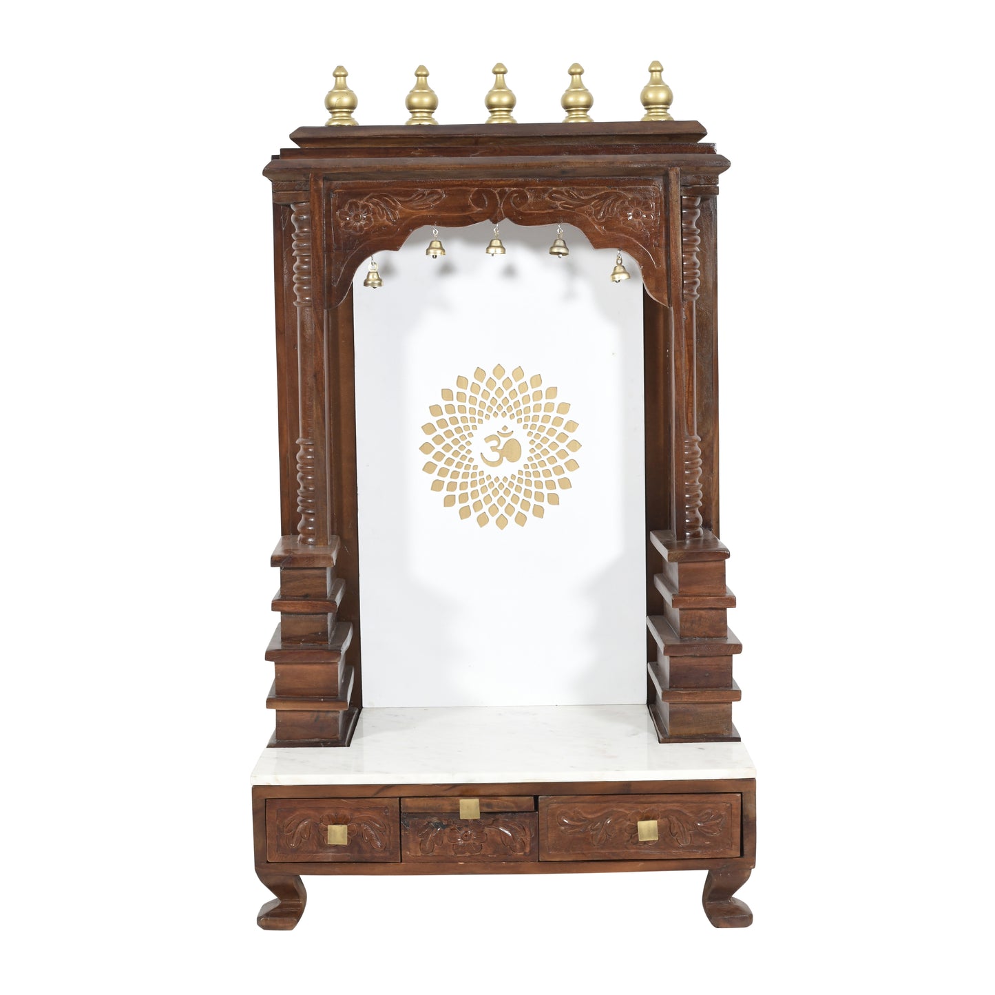Elegant Wooden Mandir in Solid Wood (SR769) – Home Temple