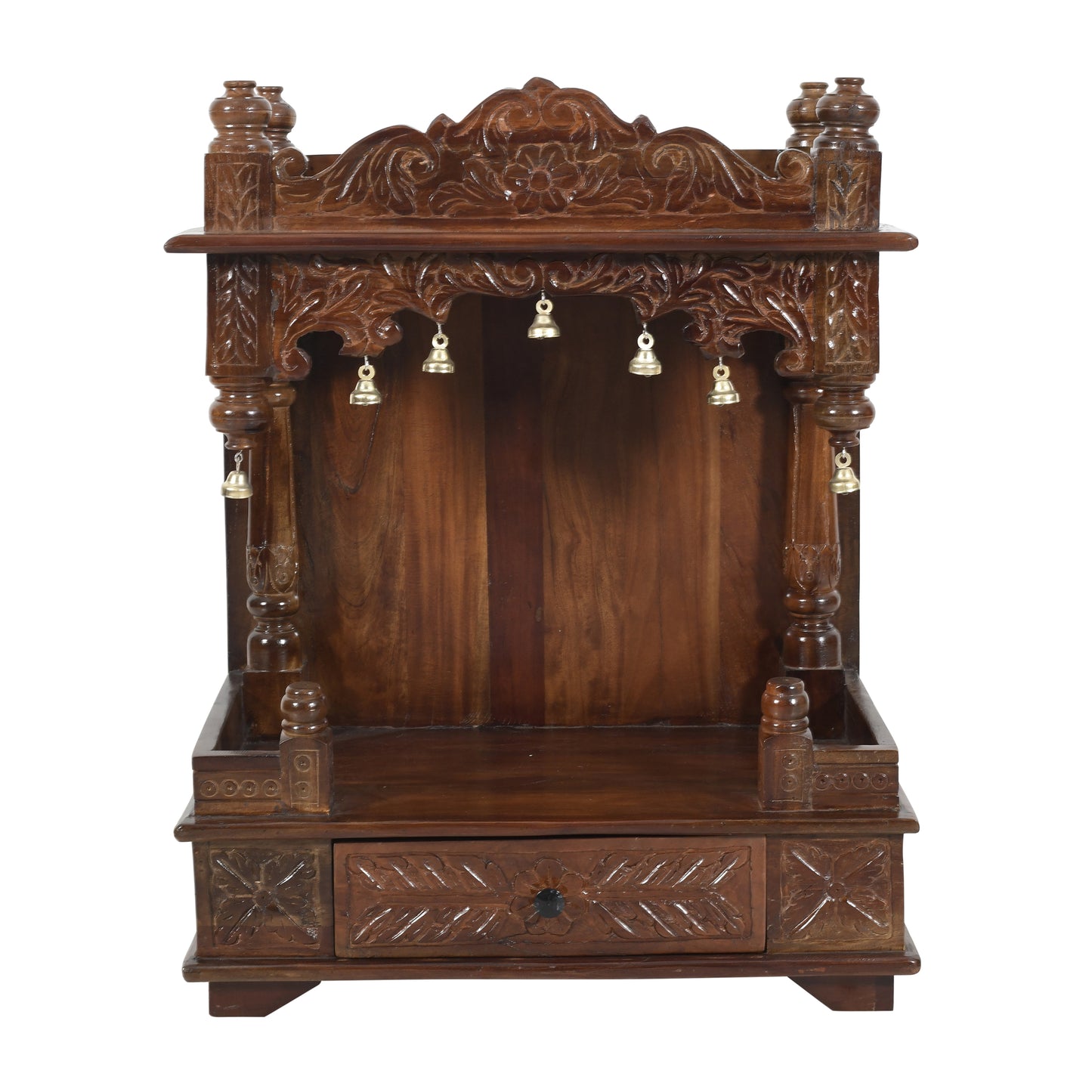 Handcrafted Wooden Mandir (SR774) – Solid Wood Home Temple